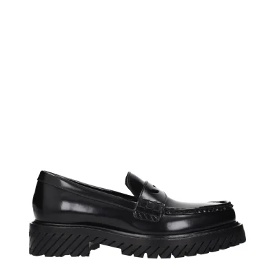 Black Leather Slip-On Loafers