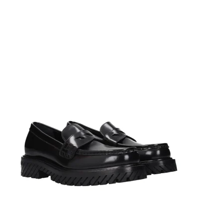 Black Leather Slip-On Loafers