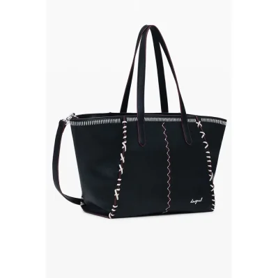 Black Polyethylene Women Handbag