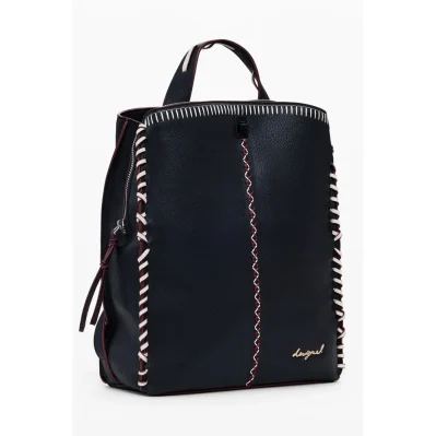 Black Polyethylene Women Backpack