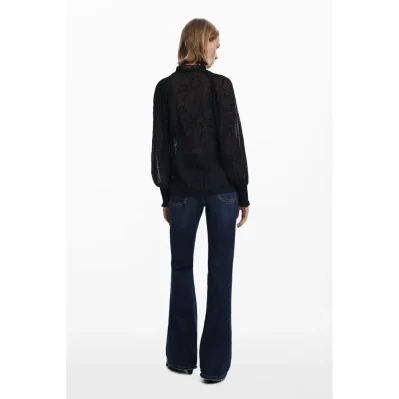 Black Polyester Women Blouse