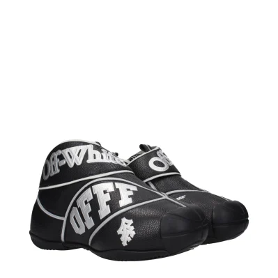 Black Leather High Top Sneakers