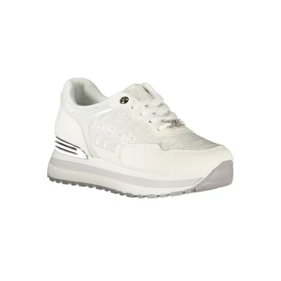 White Polyester Women Sneaker