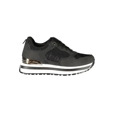 Black Polyester Women Sneaker