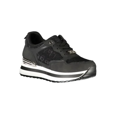 Black Polyester Women Sneaker