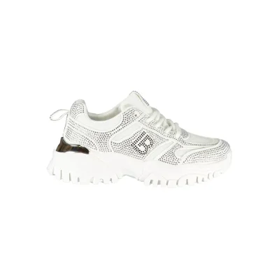 White Polyester Women Sneaker