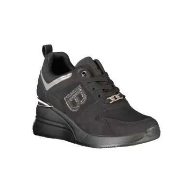 Black Polyester Women Sneaker