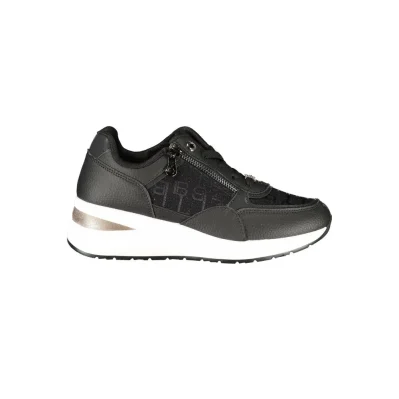 Black Polyester Women Sneaker