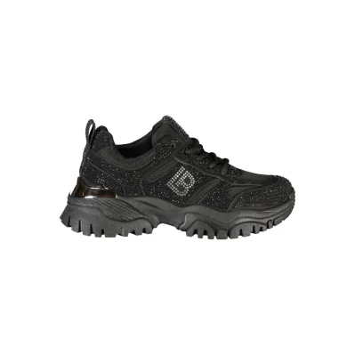 Black Polyester Women Sneaker