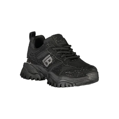 Black Polyester Women Sneaker