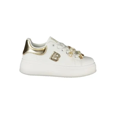 White Polyester Women Sneaker