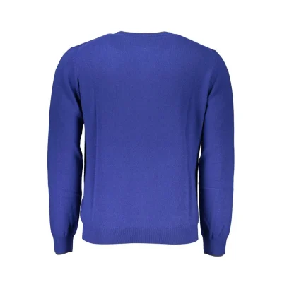 Blue Viscose Men Sweater