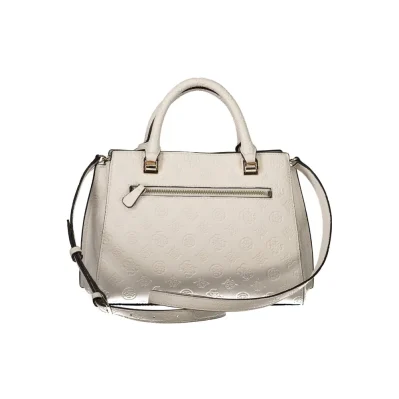 Bianco Polyurethane Women Handbag