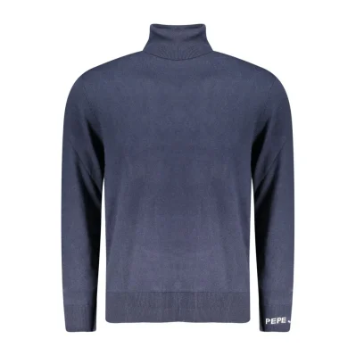 Blue Cotton Men Sweater