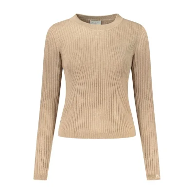Beige Cotton Women Sweater