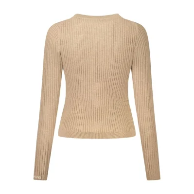 Beige Cotton Women Sweater