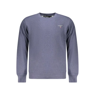 Blue Cotton Men Sweater