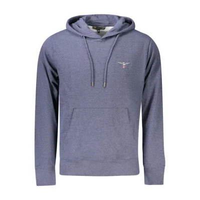Blue Cotton Men's Hooded Sweater