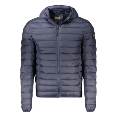 Blue Polyester Men Jacket