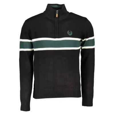 Black Cotton Men's Sweater