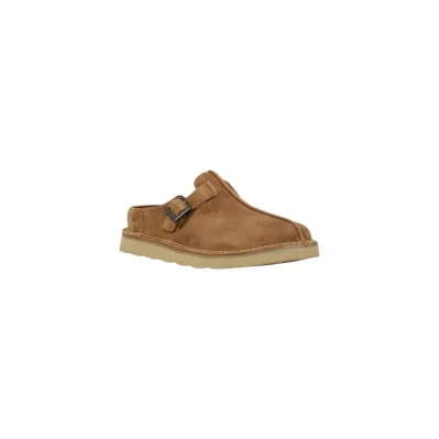 Beige Suede Leather Clogs