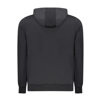 Black Cotton Men's Hooded Sweatshirt