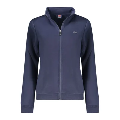 Blue Cotton Women Sweatshirt