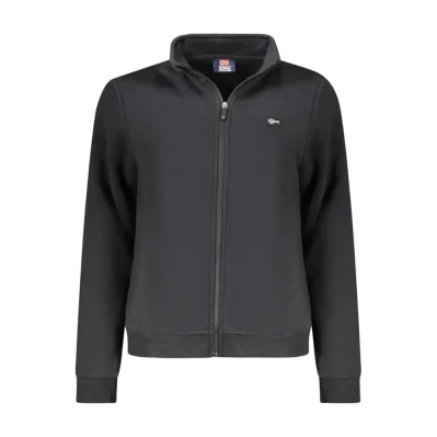 Black Cotton Women Sweatshirt