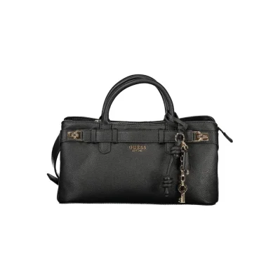 Black Polyurethane Women Handbag