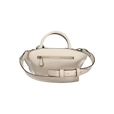 Beige Polyurethane Women Handbag