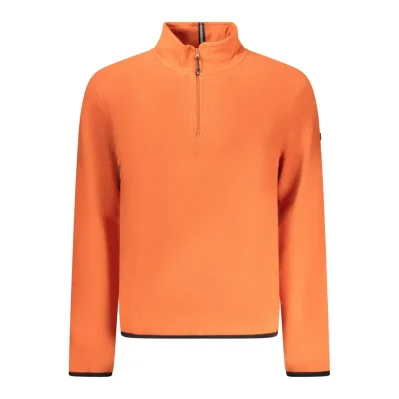 Orange Polyester Men Sweater
