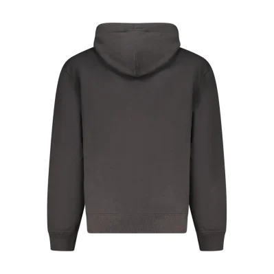 Black Cotton Men Sweater Hoodie