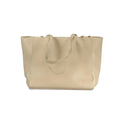 Beige PVC Women Handbag