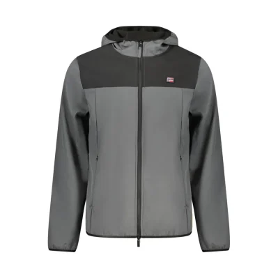 Gray Polyester Men's Jacket