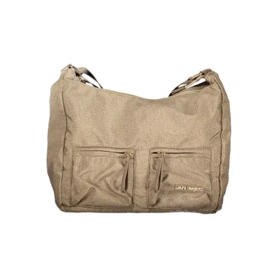 Beige Polyester Women Handbag