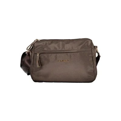 Brown Polyester Women Handbag