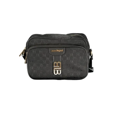 Black Polyester Women Handbag
