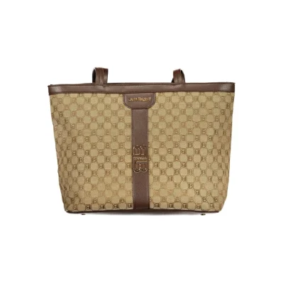 Beige Polyester Women Handbag