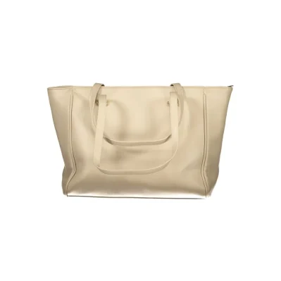 Beige PVC Women Handbag
