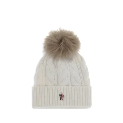 White Fleece Wool Beanie