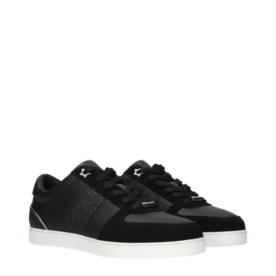 Black Leather Low Top Sneakers