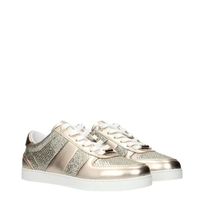 Gold Leather Sneakers