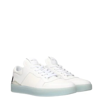 White Leather Low Top Sneakers