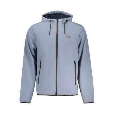 Gray Polyester Men Jacket