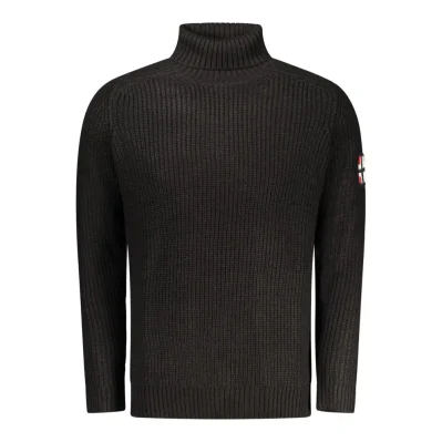 Black Wool Men Sweater