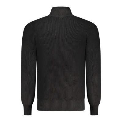 Black Nylon Men Sweater