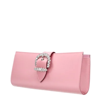 Pink Satin Clutch Bag