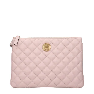 Pink Leather Clutch Bag