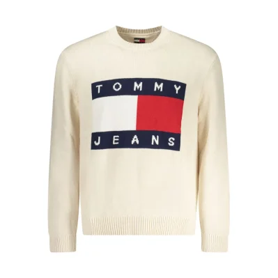 Beige Cotton Men Sweater