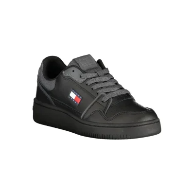 Black Leather Women Sneaker